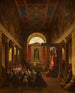 Sermone all'interno della chiesa di Santa Bibiana - François-Marius Granet — vista dell’opera