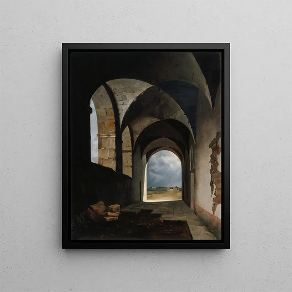 Effetto di luce tra le rovine - François-Marius Granet — quadro incorniciato alla parete