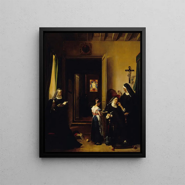 La Religieuse malade - François-Marius Granet — quadro incorniciato alla parete