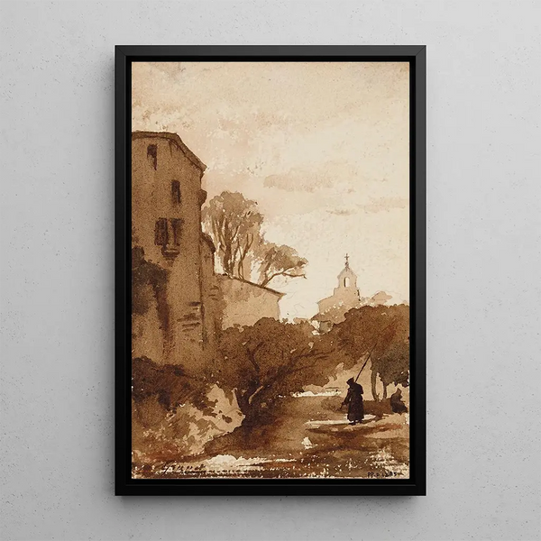 FranoisMarius Granet - Paysage avec un clocher.webp