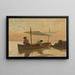 Barca dell'artista ancorato vicino alla spiaggia di Dorigny - François Bocion — quadro incorniciato alla parete