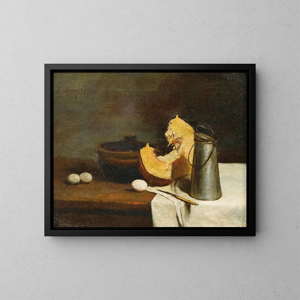 Nature morte alla zucca - François Bonvin — quadro incorniciato alla parete