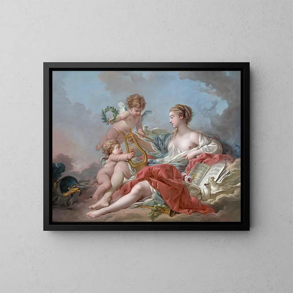 Allegoria della musica - François Boucher — quadro incorniciato alla parete