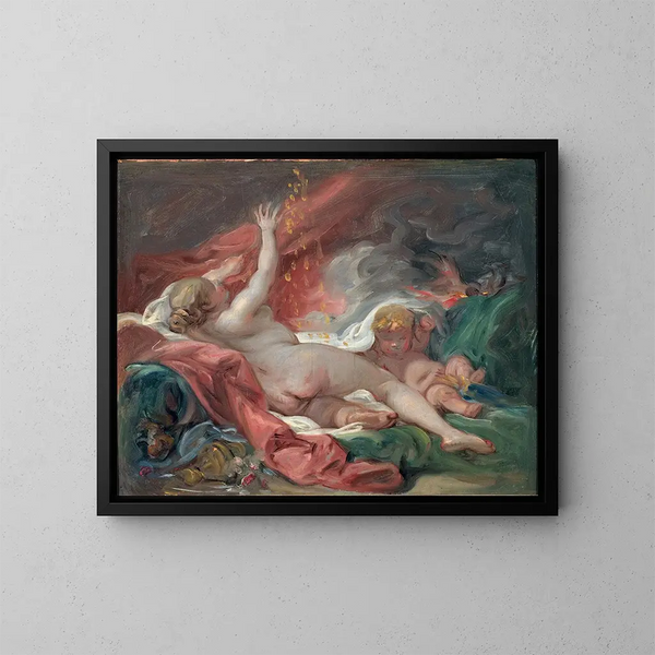 Studio di Dana e la pioggia d'oro - François Boucher — quadro incorniciato alla parete