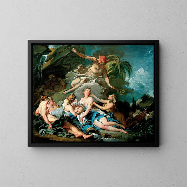 Mercure confidente l'enfant Bacchus aux nymphes de Nysa - François Boucher — quadro incorniciato alla parete