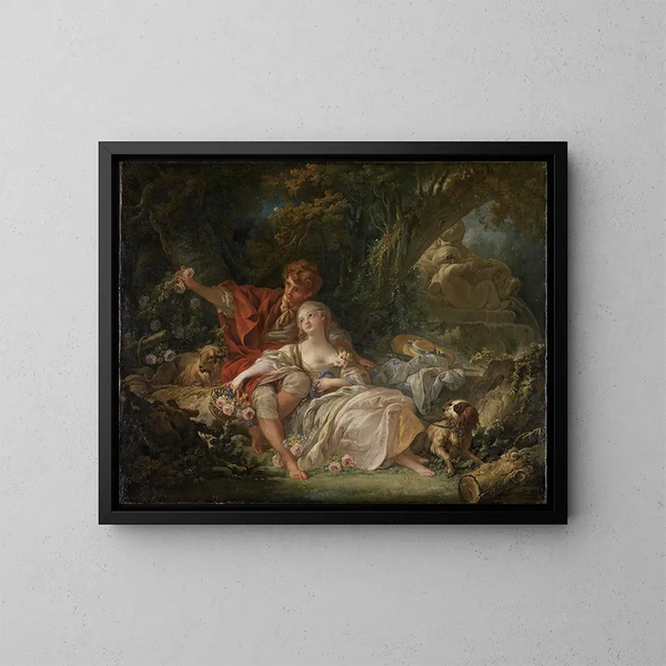Pastori e pastorelle - François Boucher — quadro incorniciato alla parete