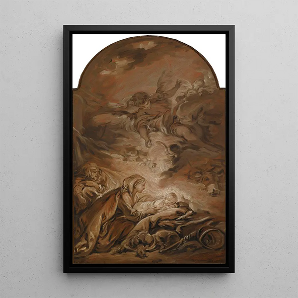 Franois Boucher - The Nativity With A Hovering Angel.webp