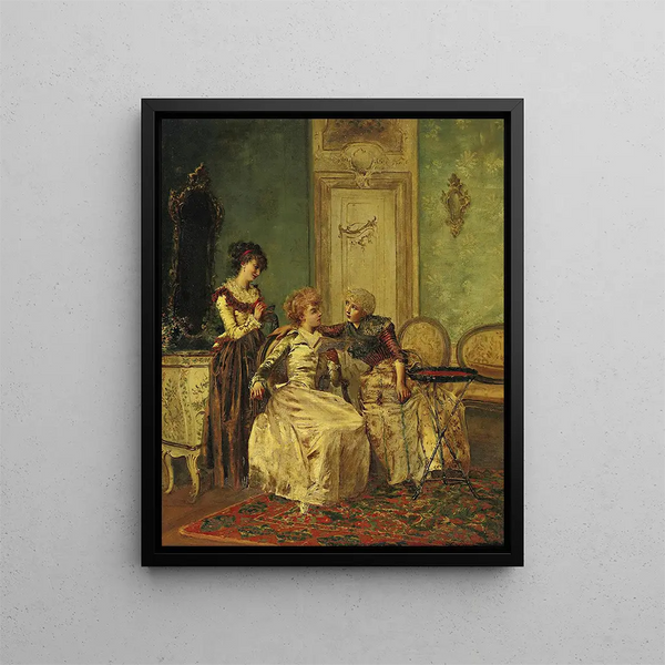 Conversazione deliziosa - François Brunery — quadro incorniciato alla parete