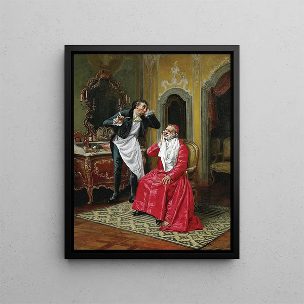 Il barbiere maldestro - François Brunery — quadro incorniciato alla parete
