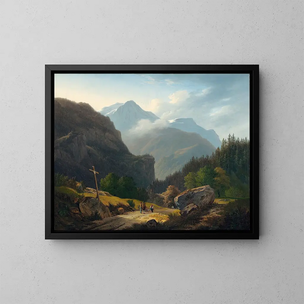Figures avec des montagnes - François Diday — quadro incorniciato alla parete