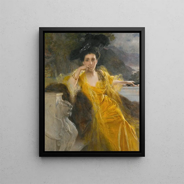 Mme Marie-Louise Fould Née Heine - François Flameng — quadro incorniciato alla parete
