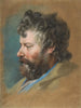 Testa di uomo barbuto di profilo verso sinistra - François Lemoyne — vista dell’opera
