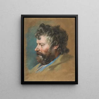 Franois Lemoyne - Head of a Bearded Man in Profile to Left.webp