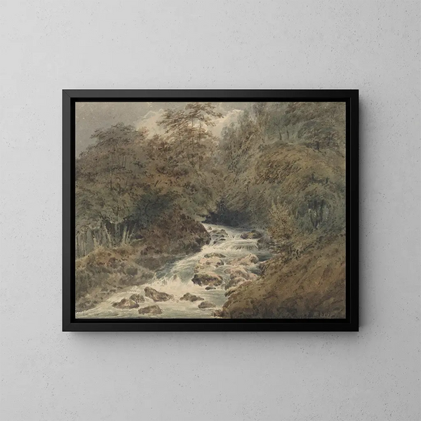 Un ruscello di montagna - François Louis Thomas Francia — quadro incorniciato alla parete