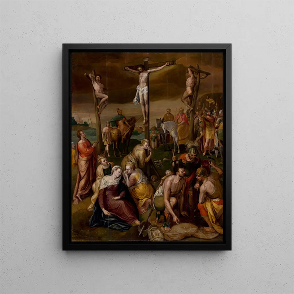 Crocifissione - Frans Floris — quadro incorniciato alla parete