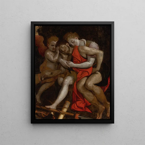 Venere che piange la morte di Adone - Frans Floris — quadro incorniciato alla parete