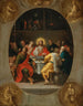 L'Ultima Cena in ovale dipinto Il Padrino e i quattro evangelisti - Frans Francken il Giovane — vista dell’opera