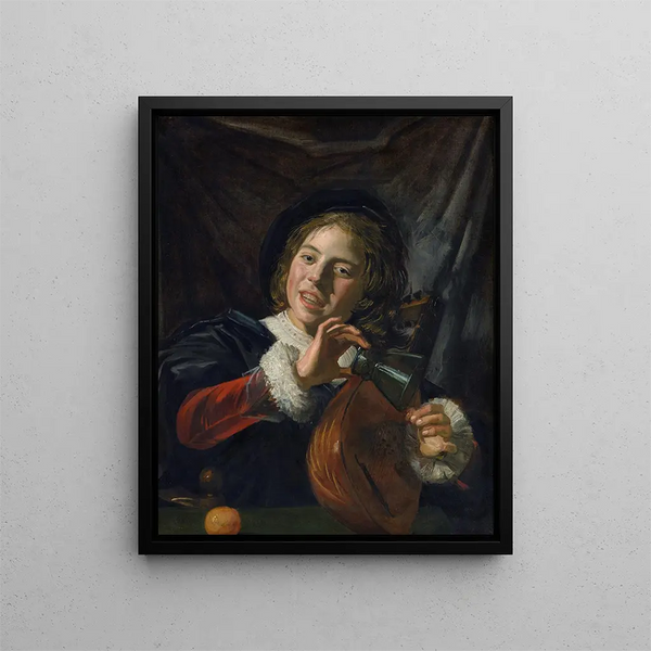 Ragazzo con un liuto - Frans Hals — quadro incorniciato alla parete