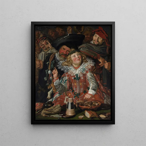 I festaioli del Martedì grasso - Frans Hals — quadro incorniciato alla parete
