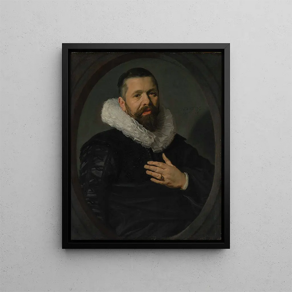 Ritratto di un uomo barbuto con una fragola - Frans Hals — quadro incorniciato alla parete