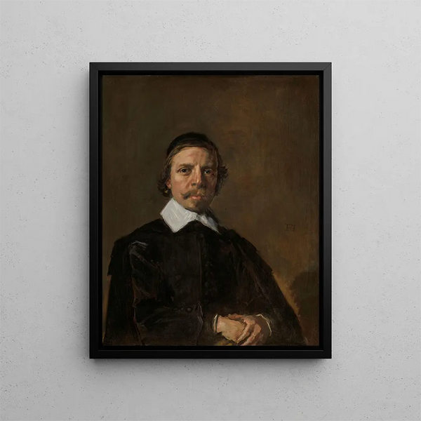Ritratto di un uomo, forse un ecclesiastico - Frans Hals — quadro incorniciato alla parete