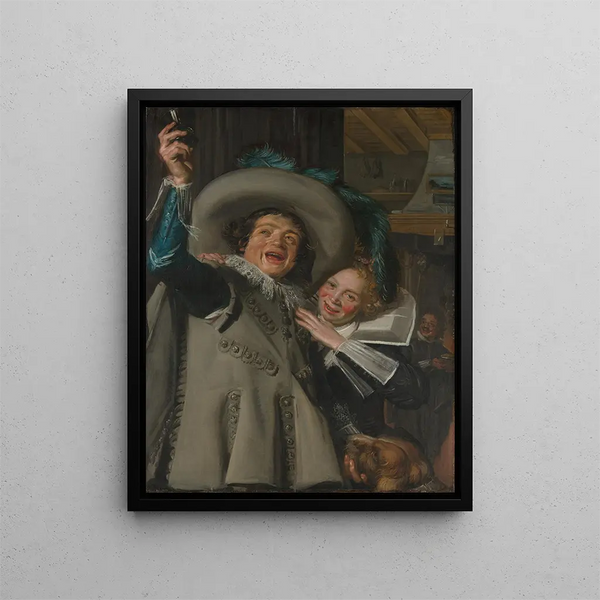 Giovane uomo e donna in una locanda - Frans Hals — quadro incorniciato alla parete