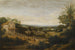 Un paesaggio in Brasile che sovrasta la Várzea europei e indigeni che si avvicinano a una chiesa in primo piano - Frans Post — vista dell’opera