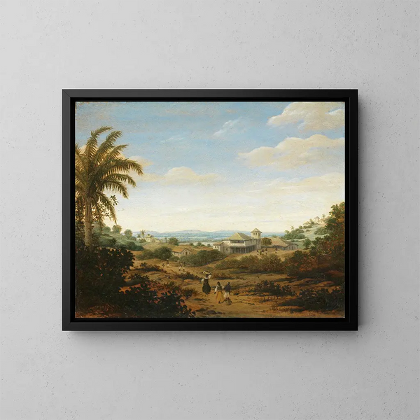 Paesaggio sul Rio Senhor de Engenho, Brasile - Frans Post — quadro incorniciato alla parete