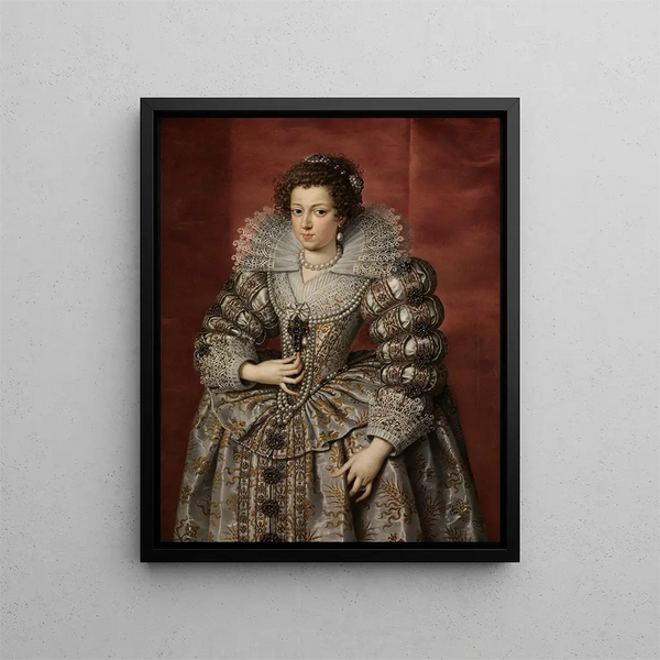 Elisabeth di Francia, precedentemente Anna d'Austria - Frans Pourbus il Vecchio — quadro incorniciato alla parete