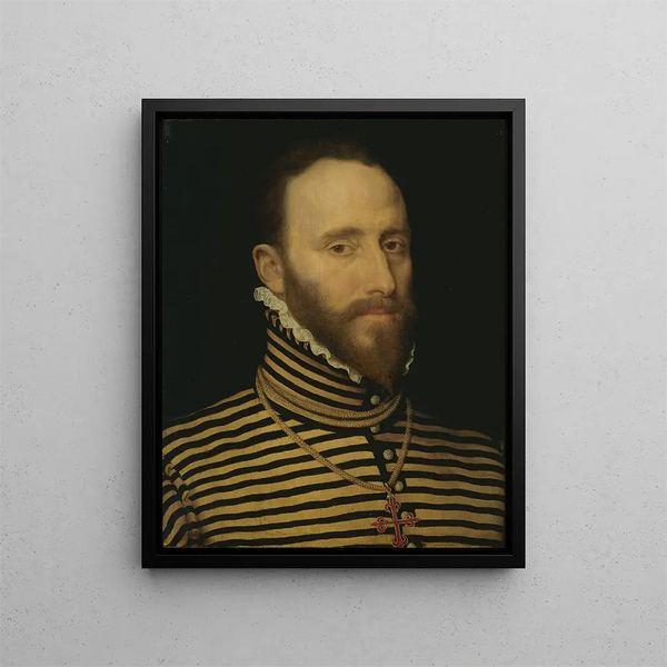 Ritratto di un cavaliere dell'Ordine di Calatrava probabilmente della stirpe Sorias o Soreau Sorel - Frans Pourbus il Vecchio — quadro incorniciato alla parete