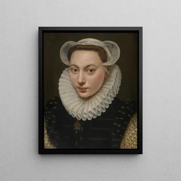 Ritratto di una giovane donna - Frans Pourbus l'Ancien — quadro incorniciato alla parete