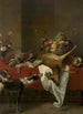 Panier de fruits de gibier et vase de fleurs sur une table - Frans Snyders — vista dell’opera