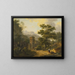 Paesaggio montano con un villaggio - Frans Swagers — quadro incorniciato alla parete