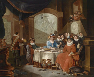 Società elegante durante un banchetto festivo - Frans Xaver Hendrick Verbeeck — vista dell’opera