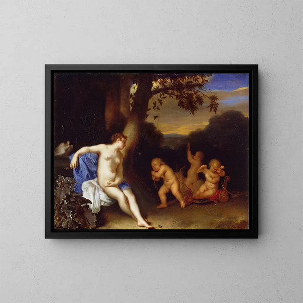 Venere e Cupido - Frans van Mieris l'Ancien — quadro incorniciato alla parete