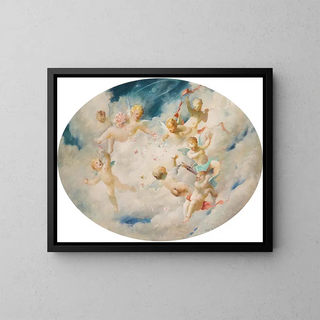 Gli Cupidi - František Hladík — quadro incorniciato alla parete