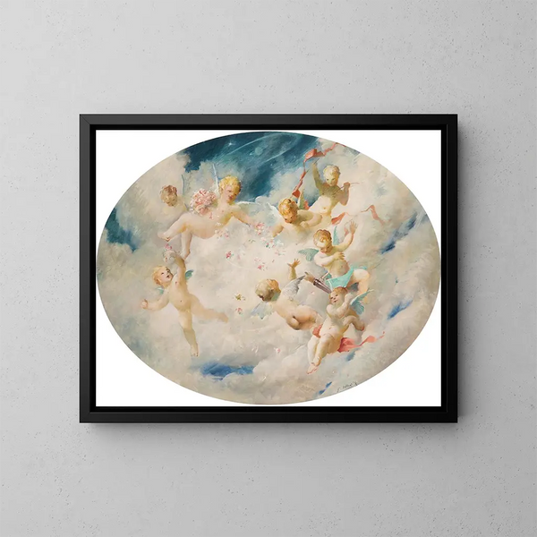 Gli Cupidi - František Hladík — quadro incorniciato alla parete