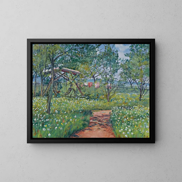 Giardino a Libu - František Kaván — quadro incorniciato alla parete