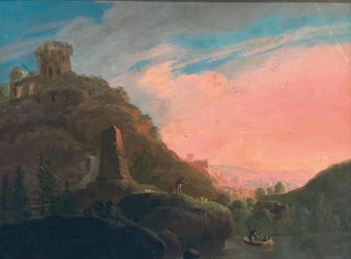 Frantisek Xaver Prochazka - A Scene at Dusk in a Vast Bucolic Landscape.webp