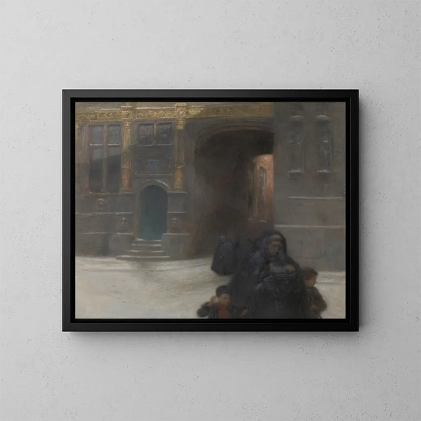 Case dorate o Registro civile sul Burg a Bruges - Frantz Charlet — quadro incorniciato alla parete