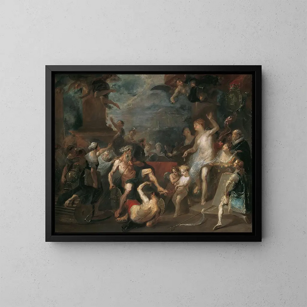 Allegoria di una distribuzione di premi all'Accademia di Vienna sotto Wenzel Anton Frst von Kaunitz-Rietberg - Franz Anton Maulbertsch — quadro incorniciato alla parete