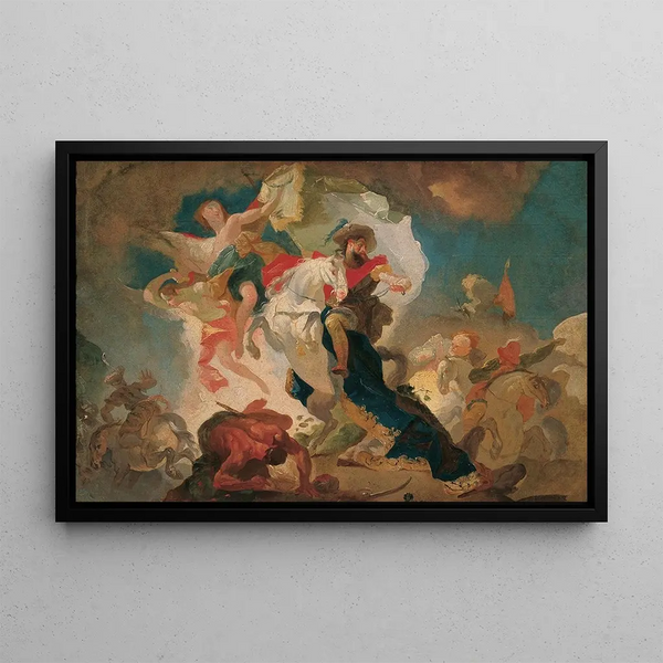 Franz Anton Maulbertsch - Sieg des heiligen Jakob von Compostela ber die Sarazenen in der Schlacht von Clavigo.webp