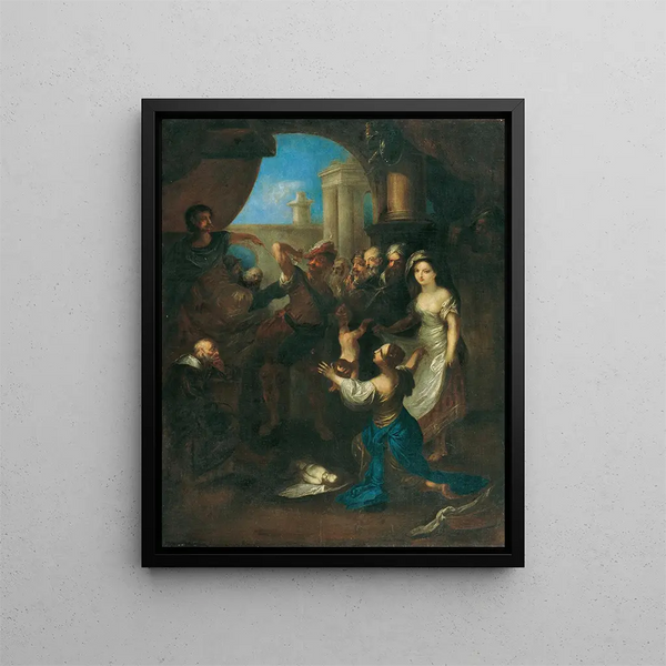 Il giudizio di Salomone - Franz Anton Maulbertsch — quadro incorniciato alla parete