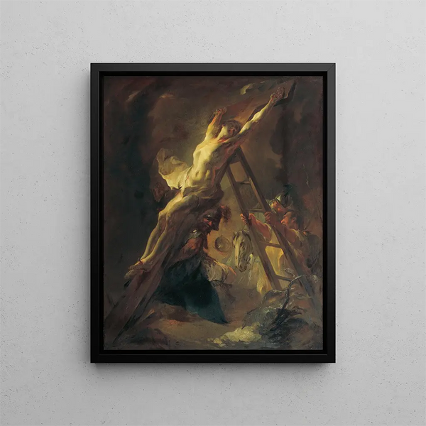 L'erezione della croce - Franz Anton Maulbertsch — quadro incorniciato alla parete