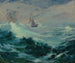 Navigare su un mare tempestoso - Franz Bischoff — vista dell’opera