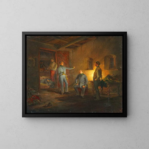 La dernière nuit de Kopal avec le colonel Schlechta dans une ferme italienne - Franz Brudermann — quadro incorniciato alla parete