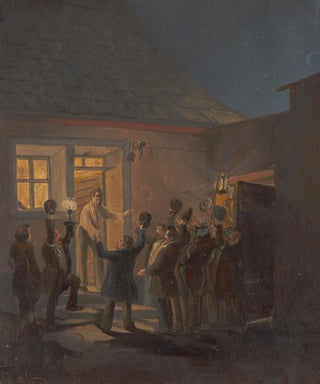 Franz Brudermann - Nchtliche Studentenkundgebung 1848 Szene im Hof von Franz Brudermann in Klosterneuburg.webp