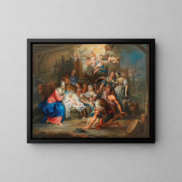 L'Adorazione dei pastori - Franz Christoph Janneck — quadro incorniciato alla parete
