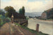 Paesaggio fluviale con la Ragazza con le oche - Franz Demel — vista dell’opera