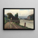Paesaggio fluviale con la Ragazza con le oche - Franz Demel — quadro incorniciato alla parete